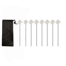 8pcs Ground Nails; Tent Stakes; Garden Stakes; Heavy Duty Stakes; Camping Tent Pegs; Glowing Ground Pegs; Awning Steel Pegs; Wind Rope Pegs For O