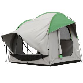 Waterproof SUV Tent for 5-6 Person Camping Travel 3 Doors Mesh Window Gray Green Spacious Car Tent
