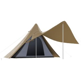Teepee Camping Tent: 2-3 Person Easy Setup with Porch for Outdoor Hiking