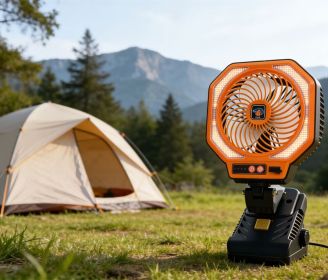 Rechargeable Camping Fan LED Light USB Battery Portable Outdoor Tent Fan LED Light 3 Speed USB Portable Rechargeable Cooling(Must Provide A Hazar