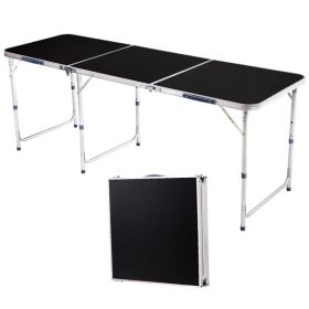 6ft Aluminum Alloy Folding Table Black (Option: defaulttitle)