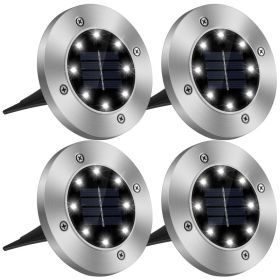 4Pcs Solar Powered Ground Light For Outdoor Garden Decoration IP65 Waterproof Buried In-Ground Lamp Decorative Path Deck Lawn Patio Lamp (Option: 4Pc)