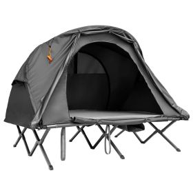 2-Person Outdoor Camping Tent with External Cover (Main Material: PVC, Main Color: Gray)