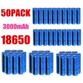 50&100pcs  Battery 3.7V Rechargerable Li-ion 3000mAh 18650 Batteries For Torch Flashlight Laser Headlamp Must Offer A Hazardous Materials Shippin (Option: 50PCS)